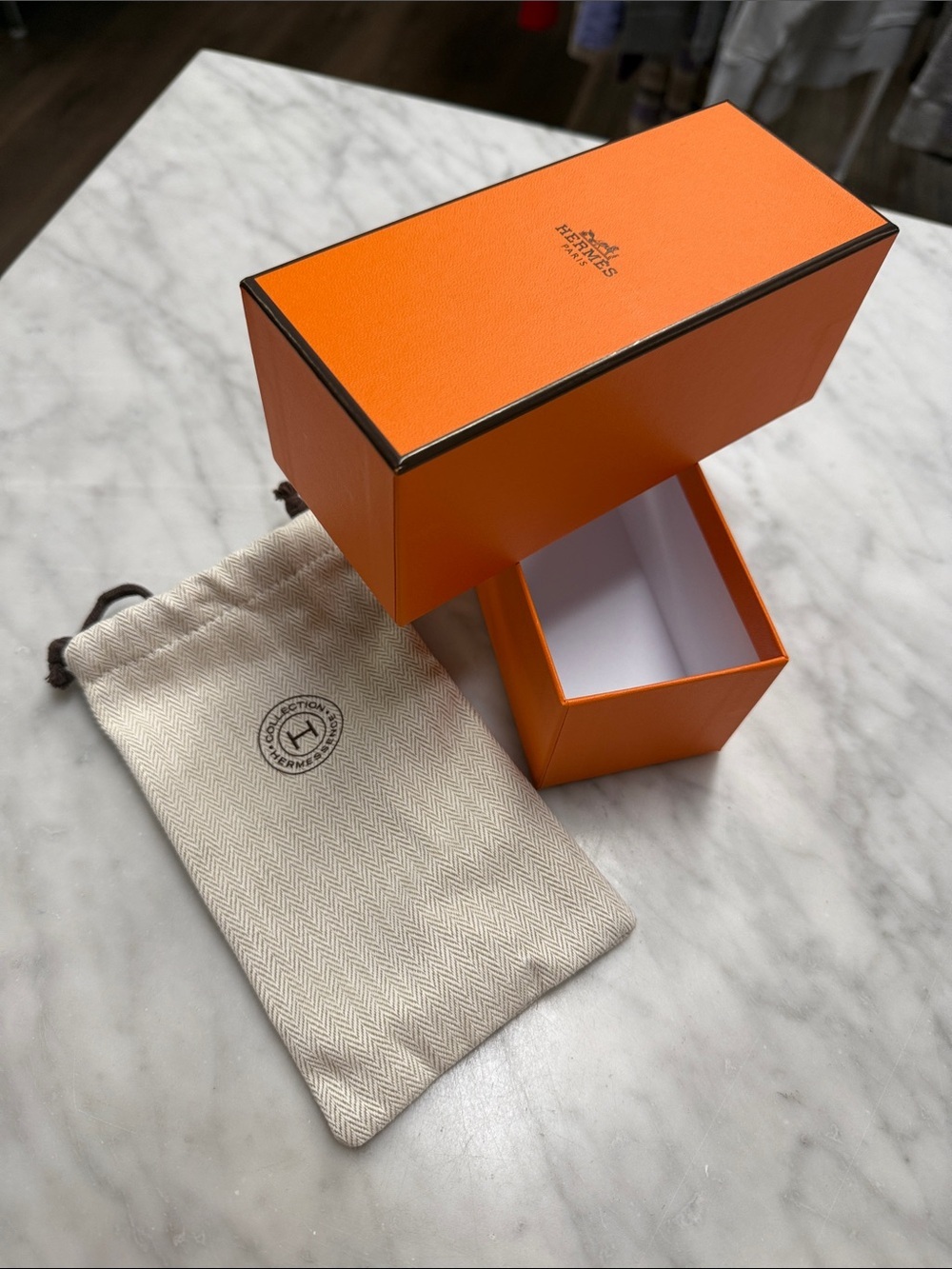 HERMES Small Storage Box Designer Box Gift Box with Sleeper Bag
